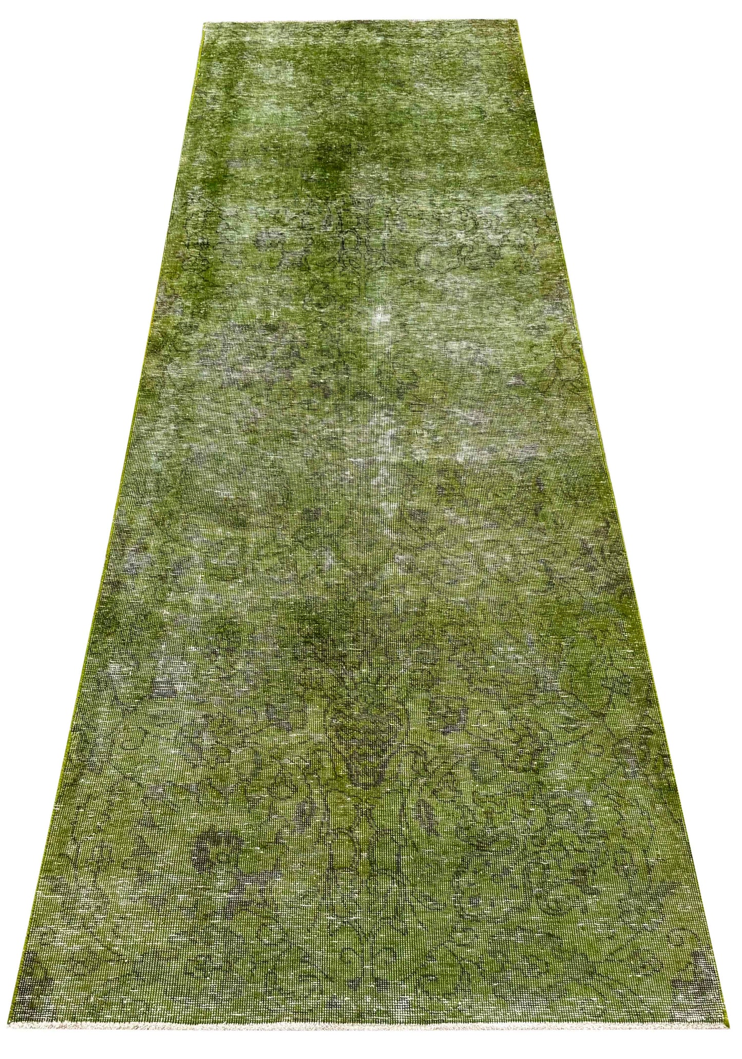 Vintage and overdyed Tabriz, Persia,  290x97 cm | Rug# 27241