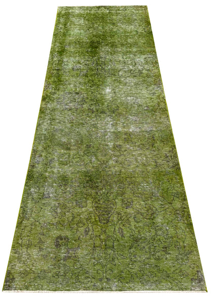 Vintage and overdyed Tabriz, Persia,  290x97 cm | Rug# 27241