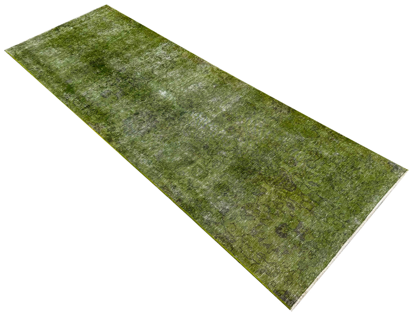 Vintage and overdyed Tabriz, Persia,  290x97 cm | Rug# 27241