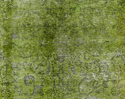 Vintage and overdyed Tabriz, Persia,  290x97 cm | Rug# 27241