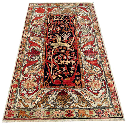 Turkmen weave, 16th c Bijar inspired 232x131 cm | Rug# 27243