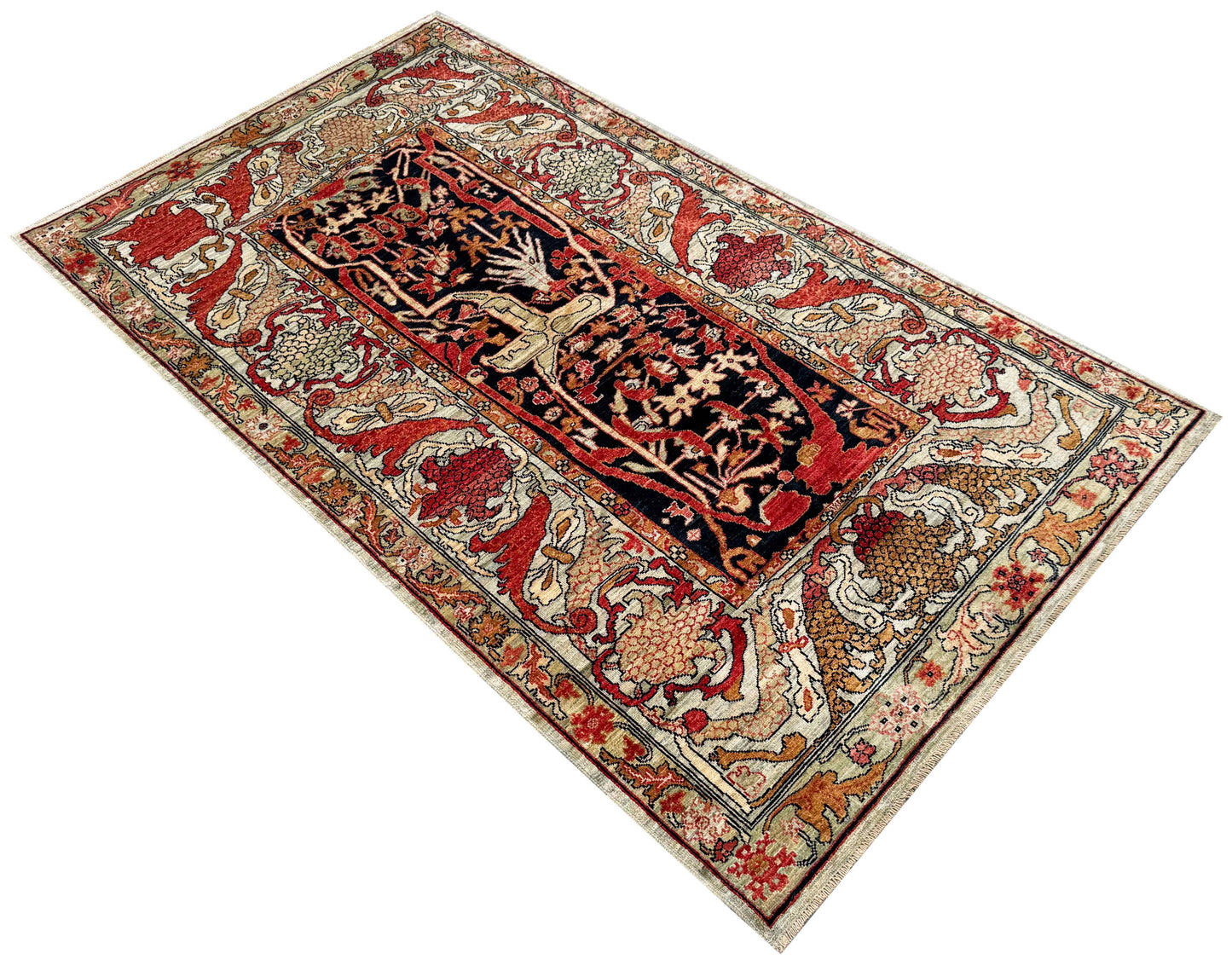 Turkmen weave, 16th c Bijar inspired 232x131 cm | Rug# 27243