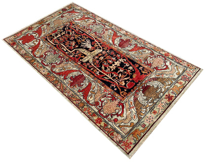 Turkmen weave, 16th c Bijar inspired 232x131 cm | Rug# 27243