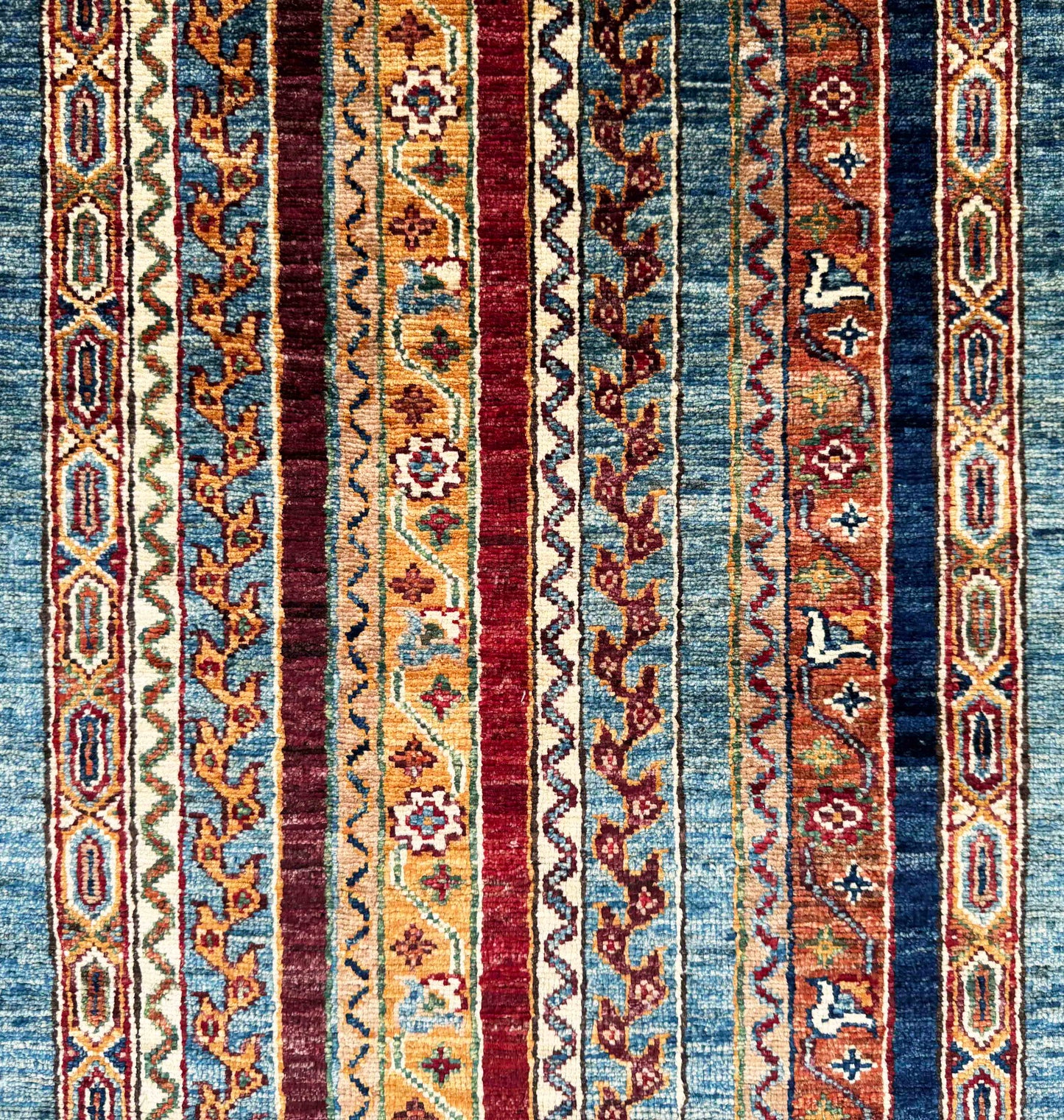 Turkmen weave Afghan runner, Caucasian design 358x83cm | Rug# 27246