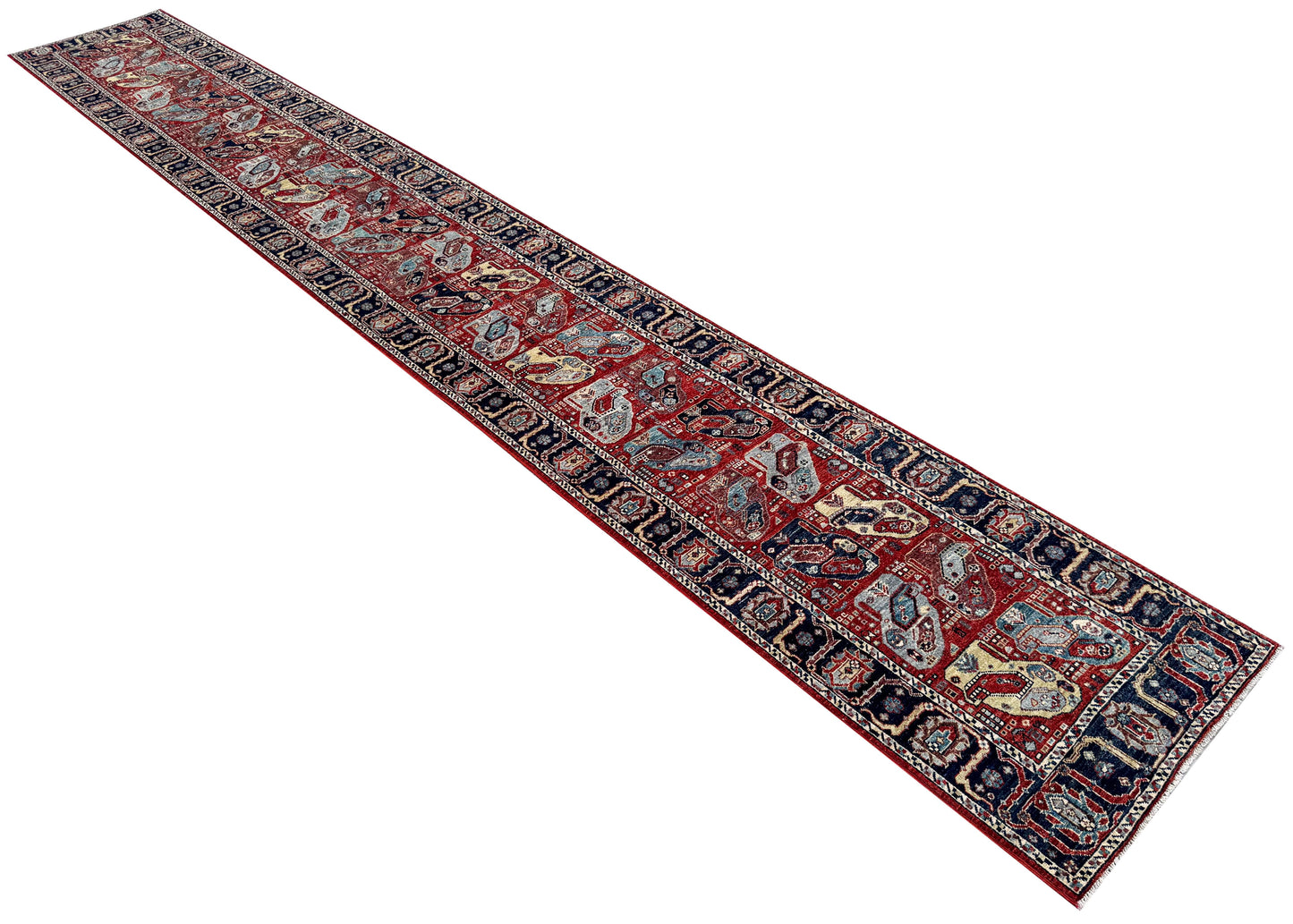 Turkmen weave Afghan , 19th century Caucasian design, 580x81cm | Rug# 27247