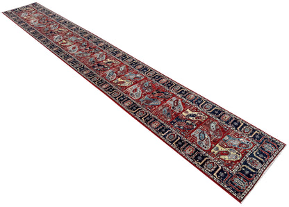 Turkmen weave Afghan , 19th century Caucasian design, 580x81cm | Rug# 27247