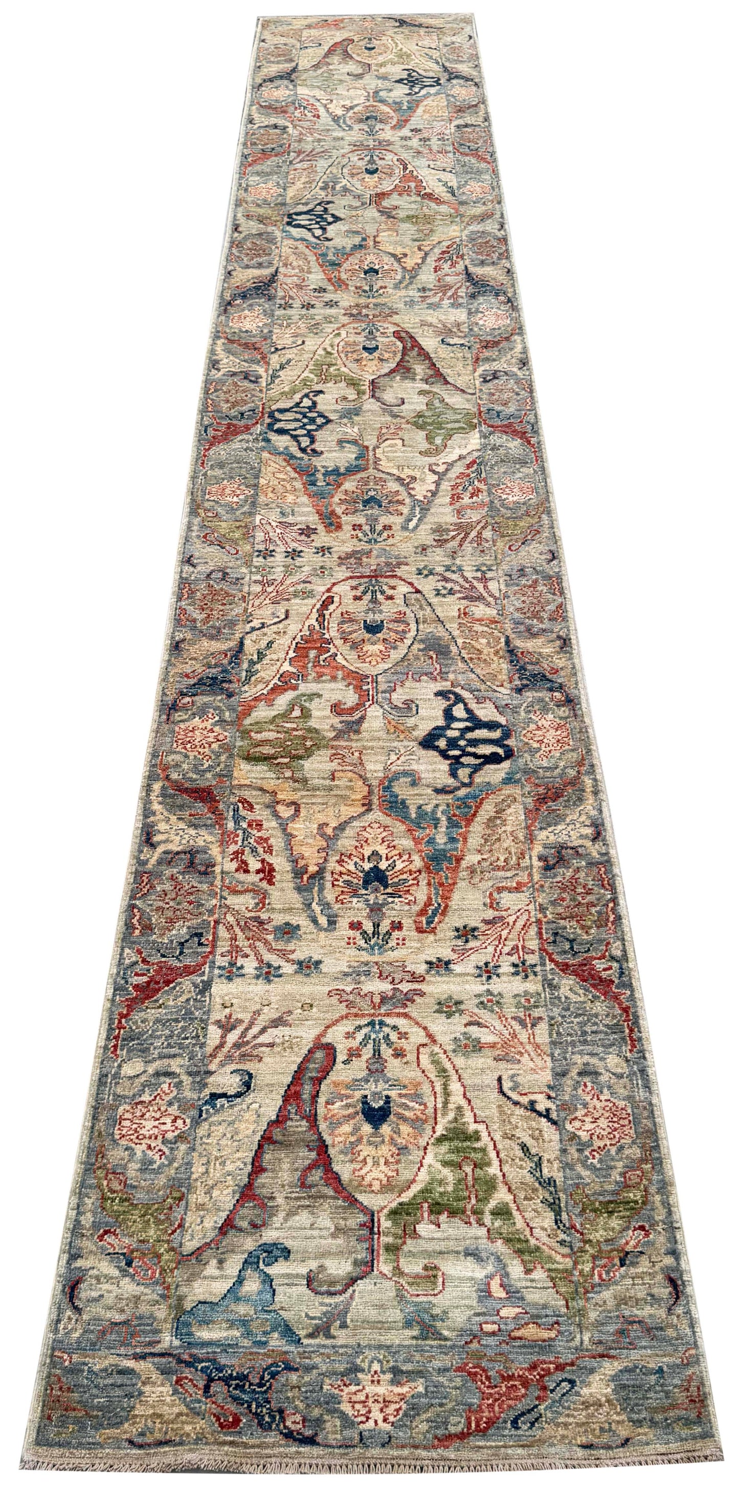 Turkmen weave Afghan hall runner, vegetable dyes, 492x81 cm | Rug# 27248