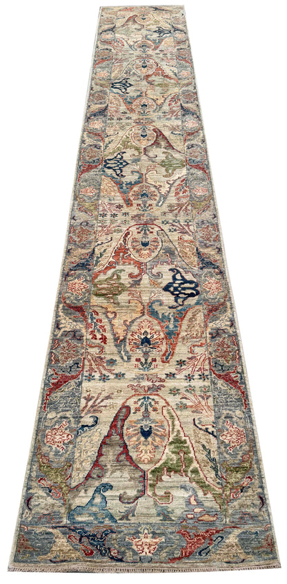Turkmen weave Afghan hall runner, vegetable dyes, 492x81 cm | Rug# 27248