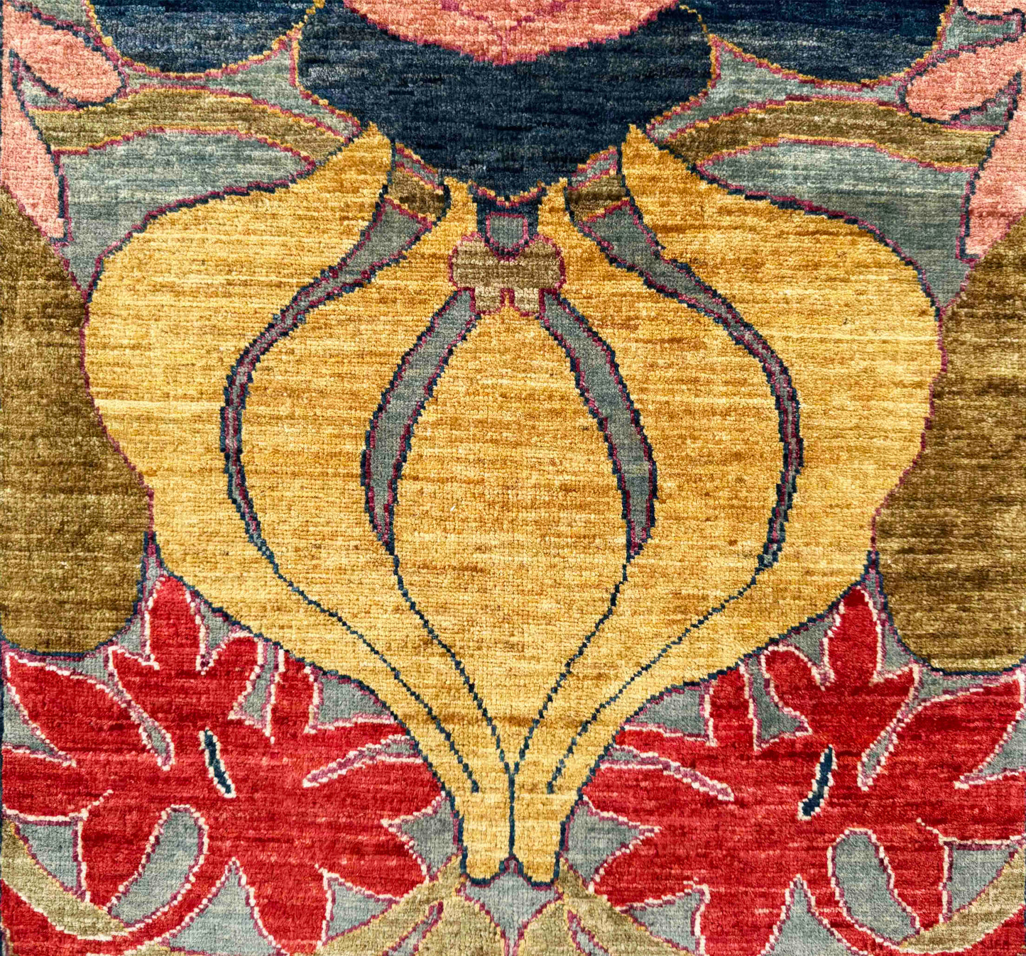 Art Nouveau dsigner runner, Custom-made, Turkmen weave, 447x82cm | Rug# 27253