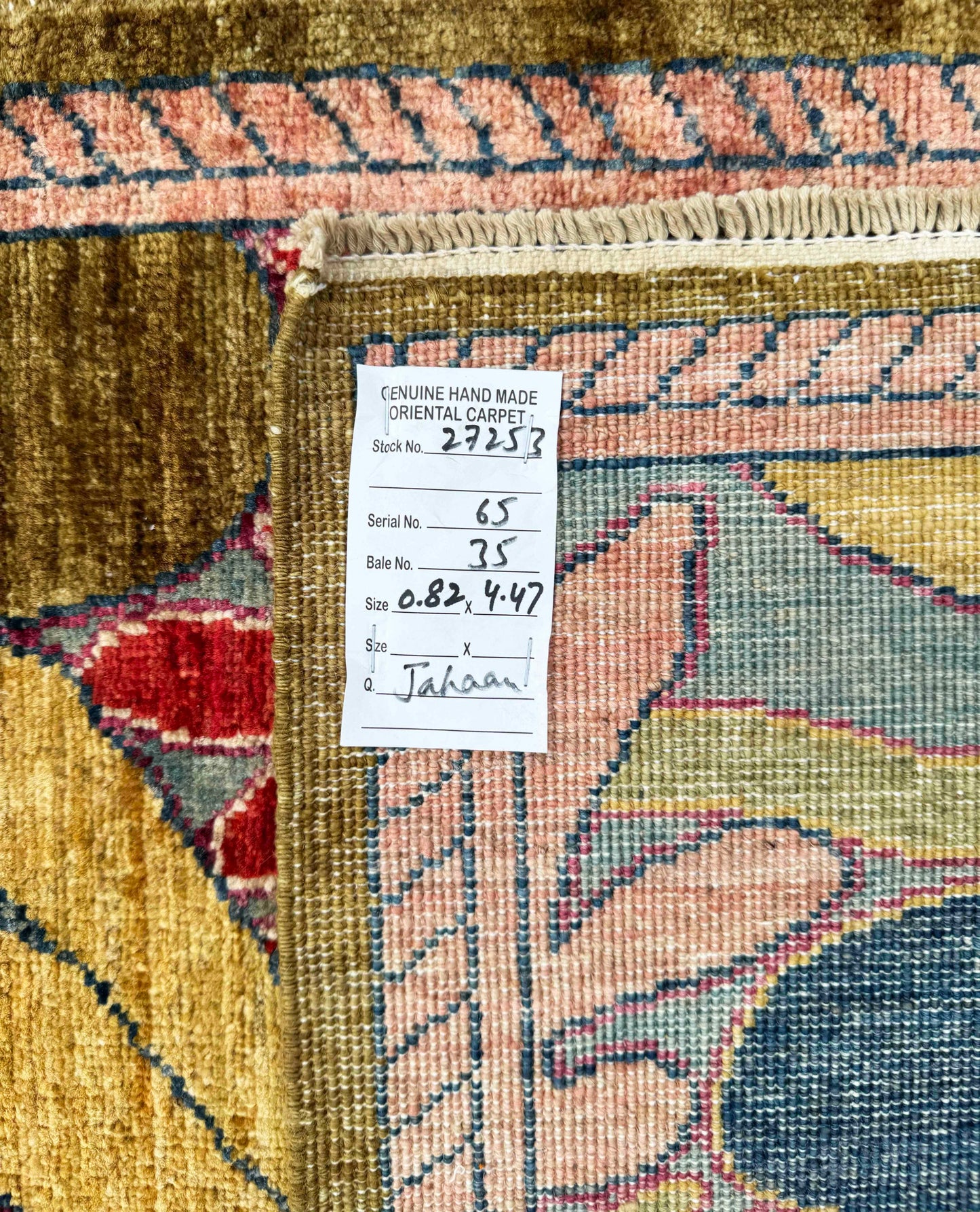 Art Nouveau dsigner runner, Custom-made, Turkmen weave, 447x82cm | Rug# 27253