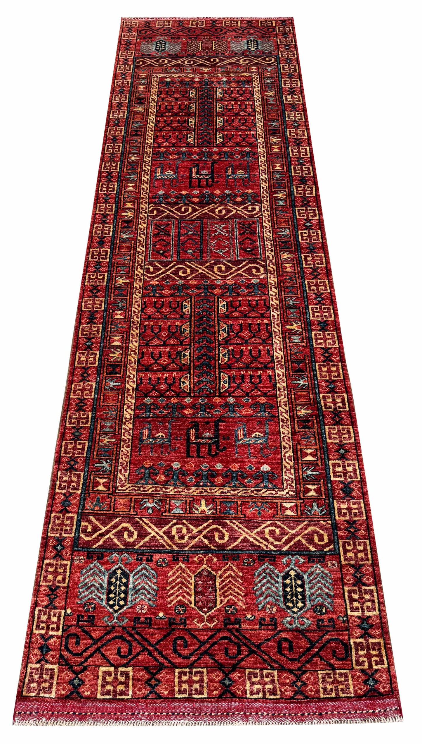 Ersari weave Khiva runner, Hatchli design,  302x85cm | Rug# 27254