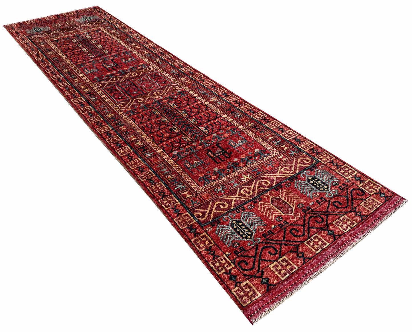 Ersari weave Khiva runner, Hatchli design,  302x85cm | Rug# 27254