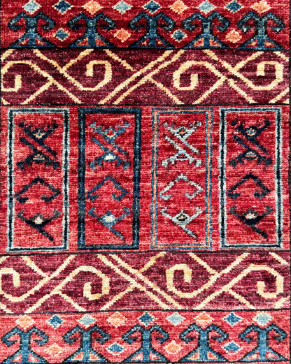 Ersari weave Khiva runner, Hatchli design,  302x85cm | Rug# 27254