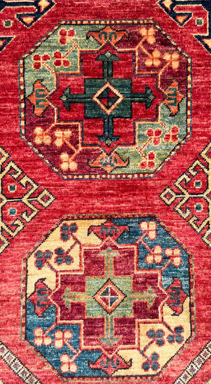 Ersari Turkmen hall runner, natural vegetable dyes, very durable 368x84 cm | Rug# 27255