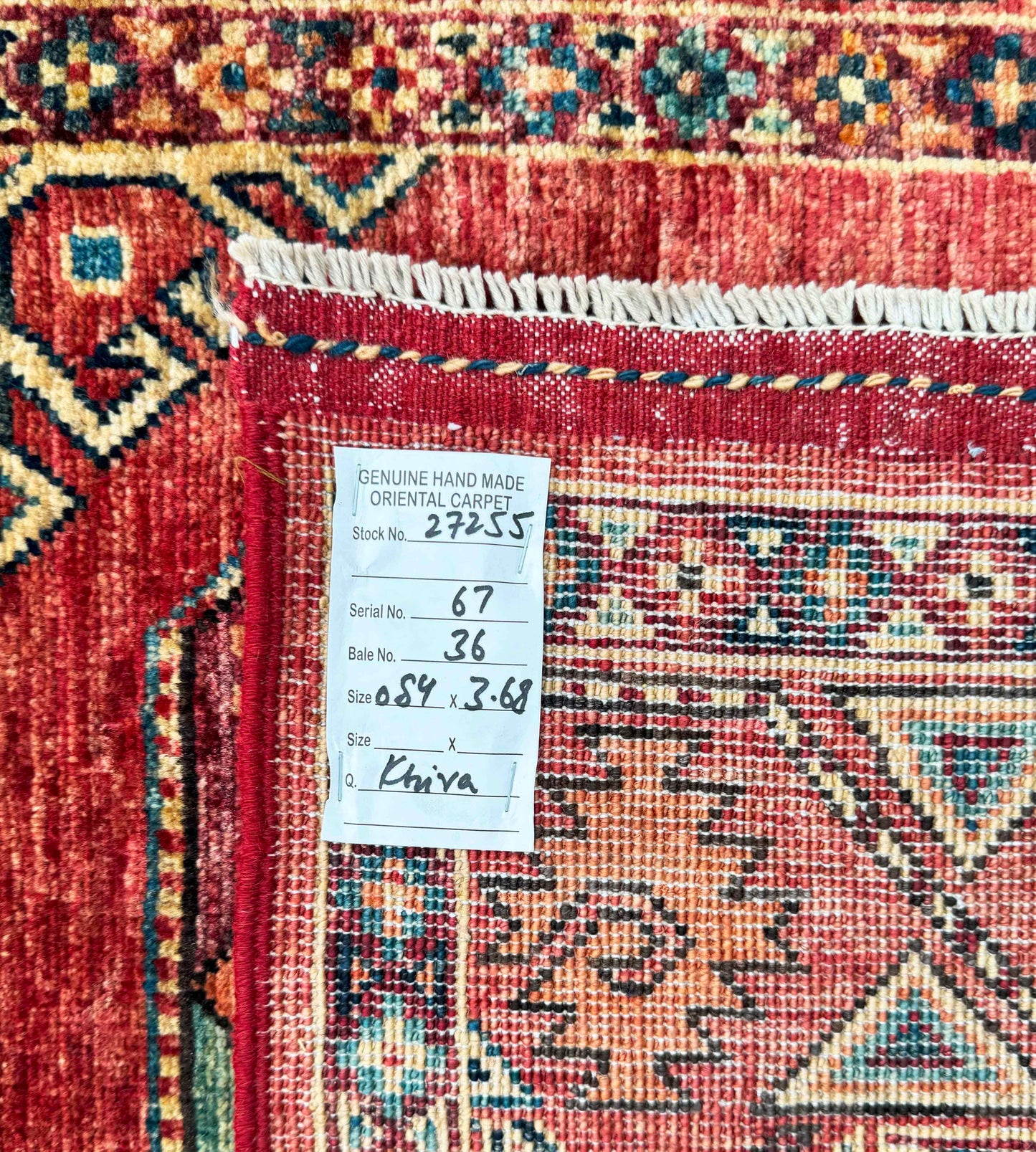 Ersari Turkmen hall runner, natural vegetable dyes, very durable 368x84 cm | Rug# 27255