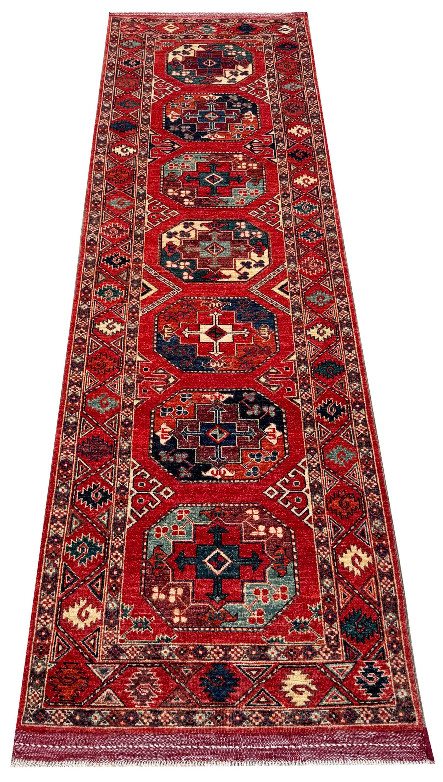 Ersari Turkmen, Khiva-Uzbekistan, natural vegetable dyes 300x84cm |  Rug# 27250