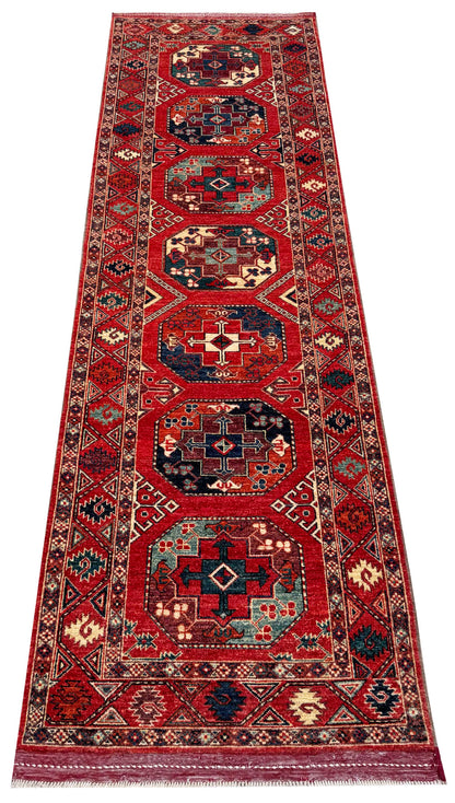 Ersari Turkmen, Khiva-Uzbekistan, natural vegetable dyes 300x84cm |  Rug# 27250