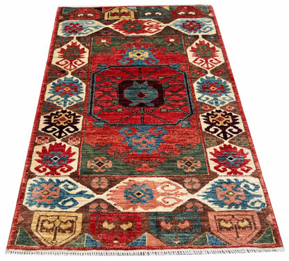 Turkmen weave Afghan, 19th c Caucasian inspired 180x121cm | Rug# 27257