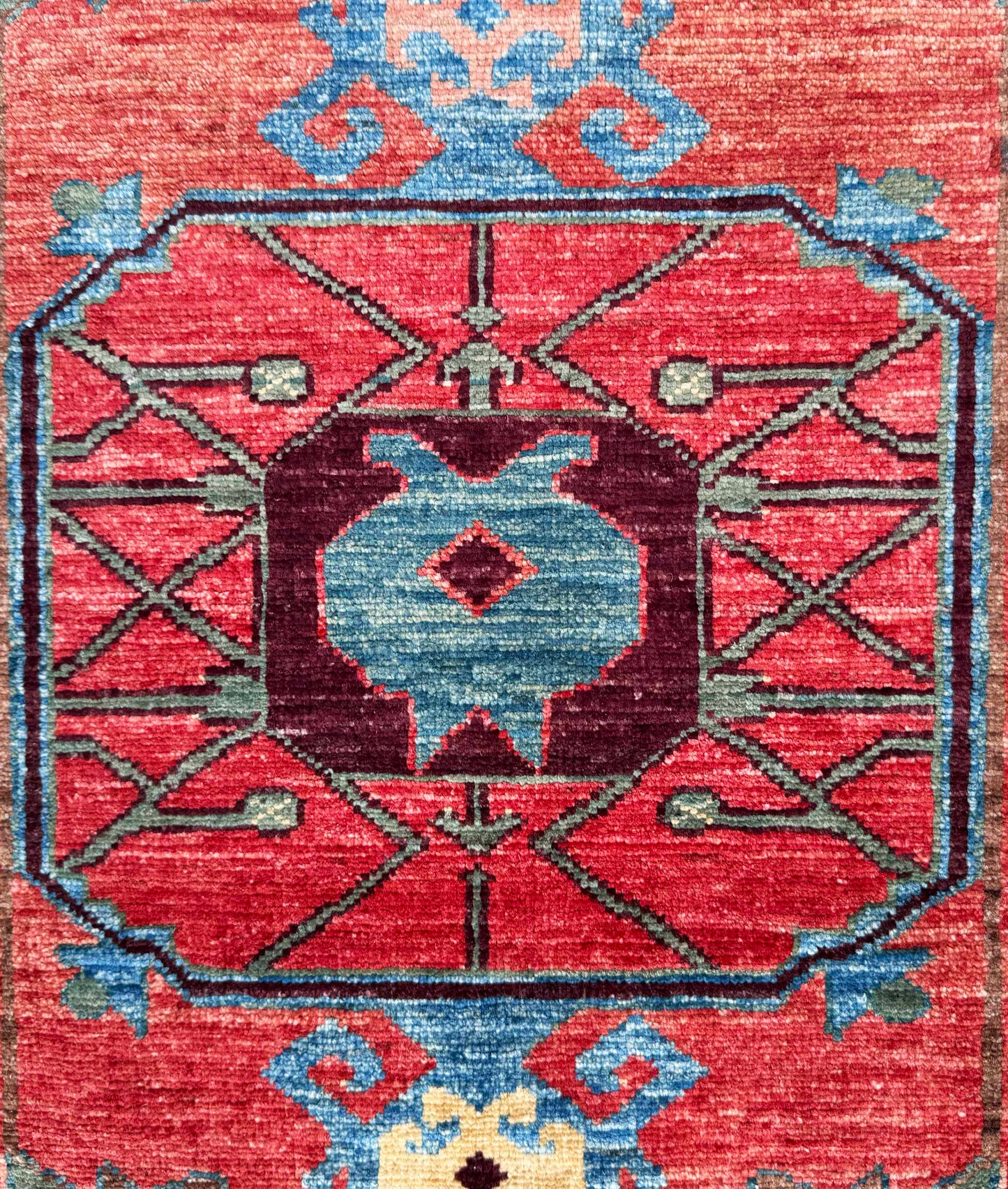 Turkmen weave Afghan, 19th c Caucasian inspired 180x121cm | Rug# 27257