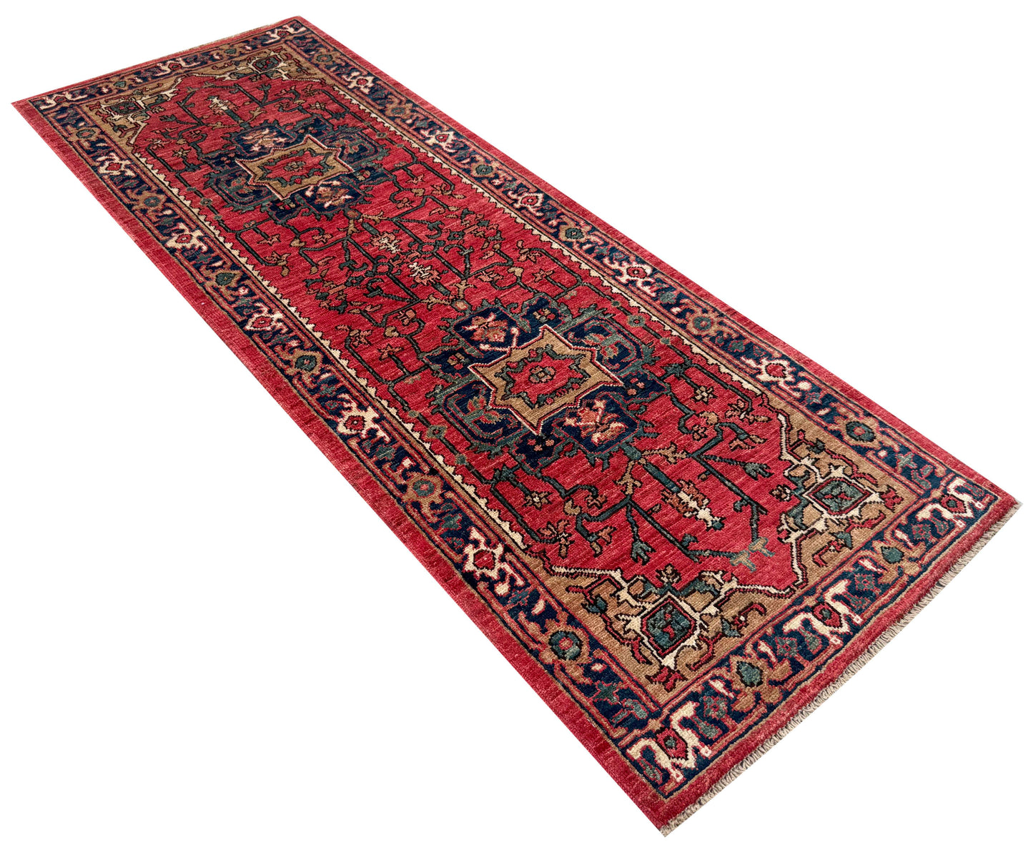 Turkmen weave Afghan, 19th century Serapi desing 176x66 cm | Rug# 27258