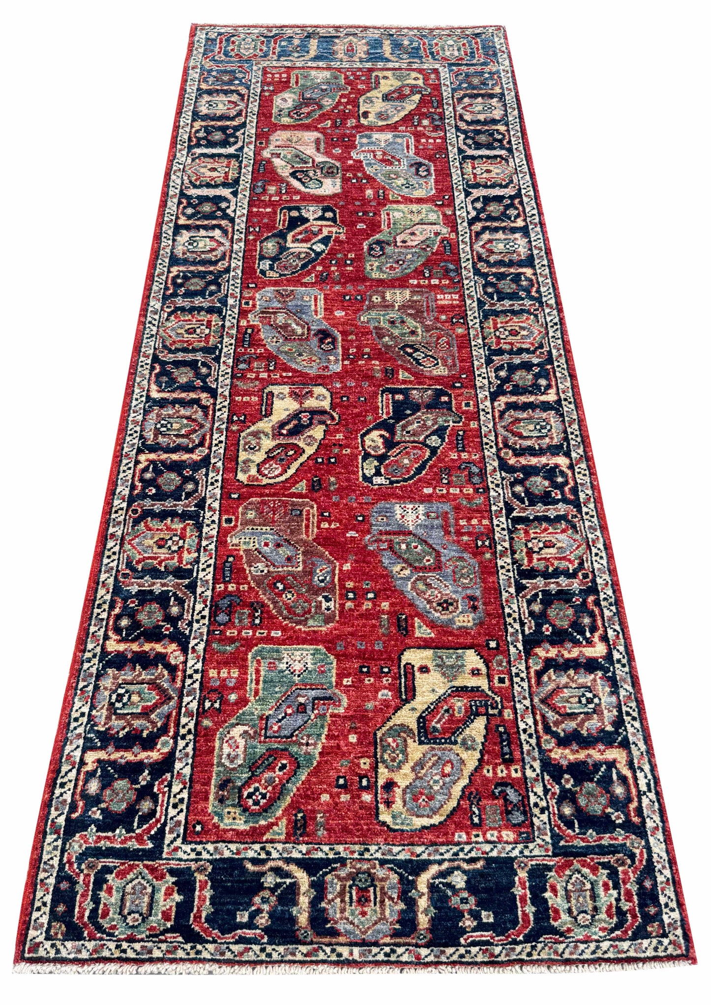 Turkmen weave Afghan, 19th century Caucasian Paisley design,  176x66 cm | Rug# 27259