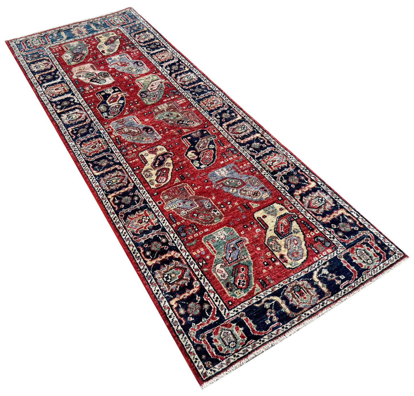 Turkmen weave Afghan, 19th century Caucasian Paisley design,  176x66 cm | Rug# 27259