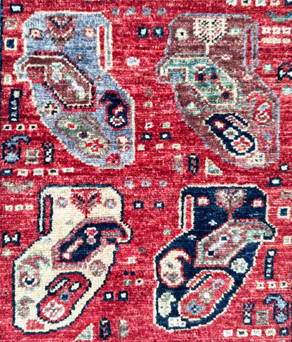 Turkmen weave Afghan, 19th century Caucasian Paisley design,  176x66 cm | Rug# 27259