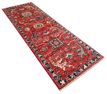 Turkmen weave Afghan, 19th. c Heriz design 184x63 cm | Rug# 27260