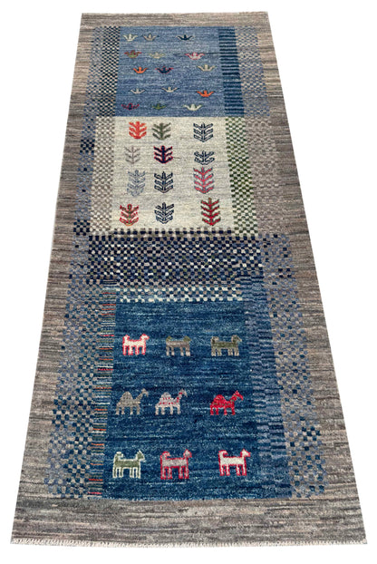 Turkmen weave Afghan,  Gabbeh design  173x69cm | Rug# 27264