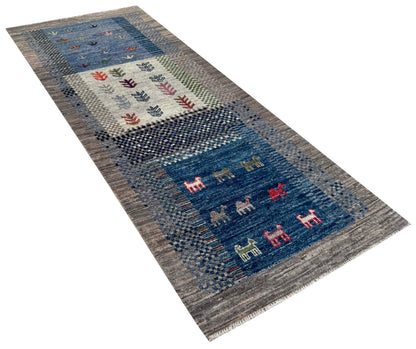 Turkmen weave Afghan,  Gabbeh design  173x69cm | Rug# 27264