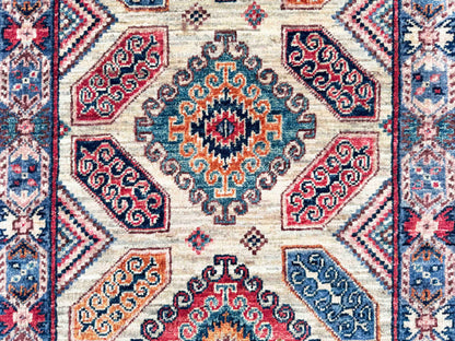 Turkmen weave Afghan, 19th.c Caucasian inspired 243x73 cm | Rug# 27266