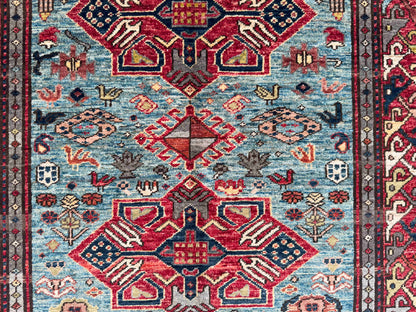 Chechen weave Afghan, 19th century Kazak design 179x123 cm | Rug# 27270