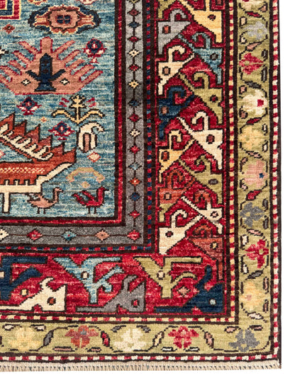 Chechen weave Afghan, 19th century Kazak design 179x123 cm | Rug# 27270
