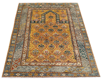 Turkmen weave Afghan, 19th century Caucasian prayer inspired 152x99cm | Rug# 27273