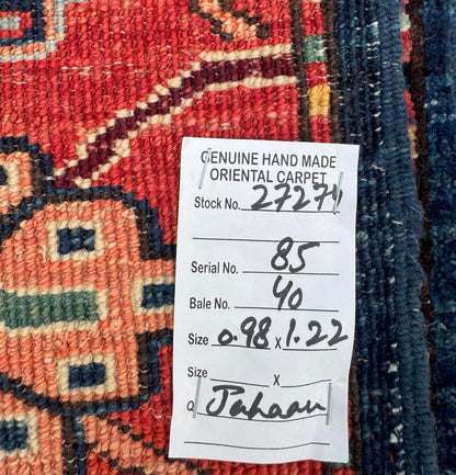 Turkmen weave Afghan, inpired by a Lion-Rug illustrated in a book 122x98cm | Rug# 27274