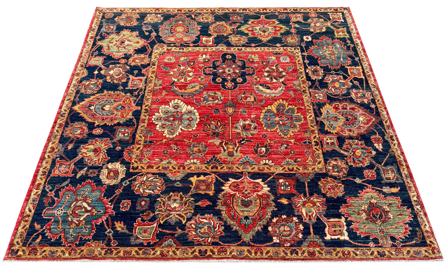 Turkmen weave Afghan , 17th century Safavid design 222x215cm | Rug# 27275