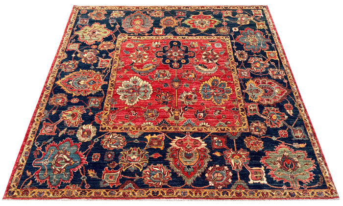 Turkmen weave Afghan , 17th century Safavid design 222x215cm | Rug# 27275