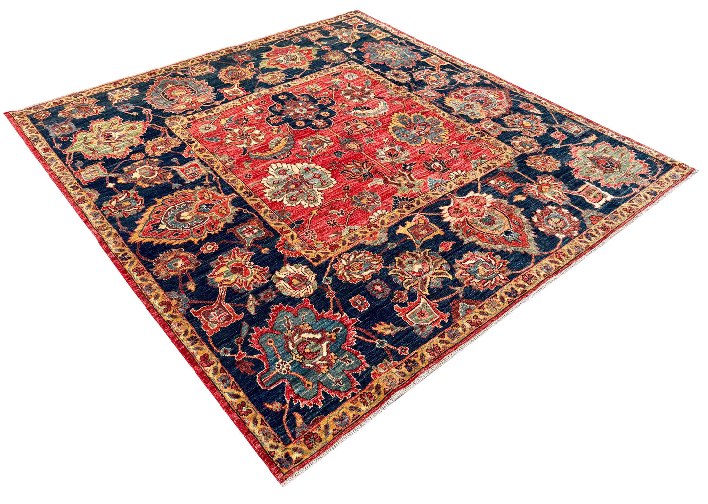 Turkmen weave Afghan , 17th century Safavid design 222x215cm | Rug# 27275