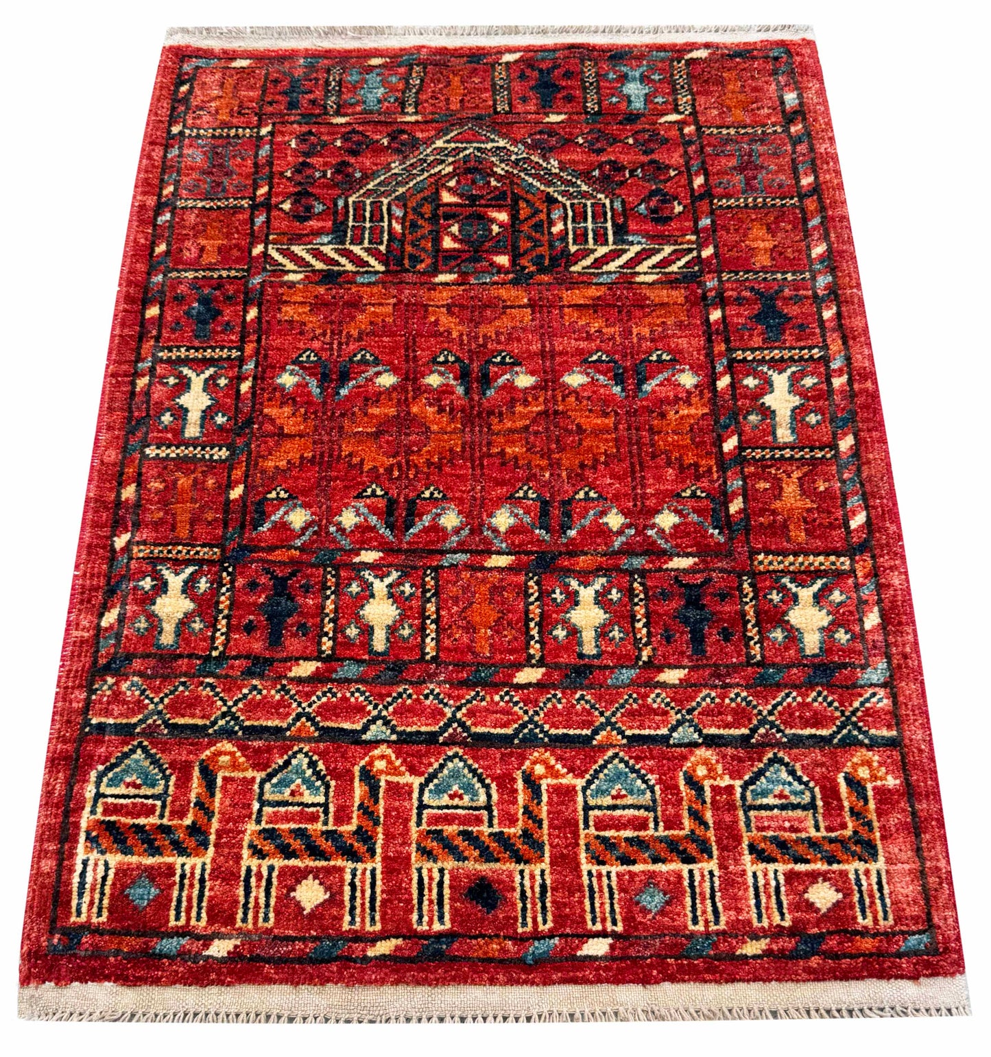 Ersari Turkmen prayer rug, Uzbekistan 88x62cm | Rug# 27277