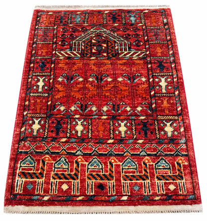 Ersari Turkmen prayer rug, Uzbekistan 88x62cm | Rug# 27277