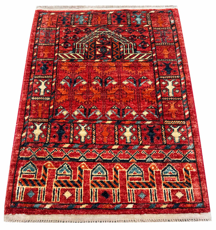 Ersari Turkmen prayer rug, Uzbekistan 88x62cm | Rug# 27277