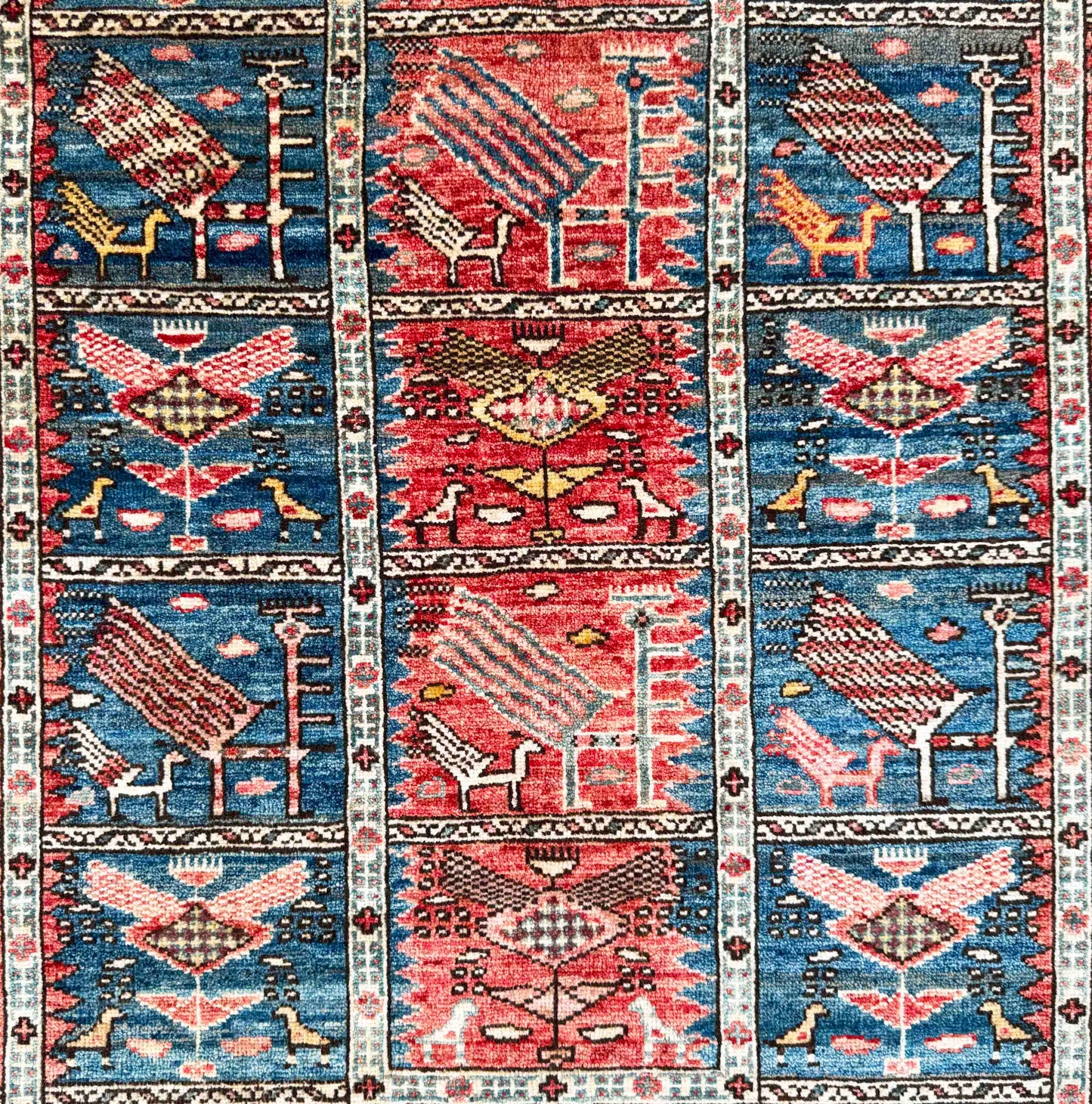 Turkmen weave Afghan, inspired by a 19th century Caucasian Sumac 181x126cm | Rug# 27279