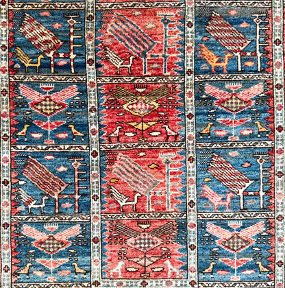 Turkmen weave Afghan, inspired by a 19th century Caucasian Sumac 181x126cm | Rug# 27279