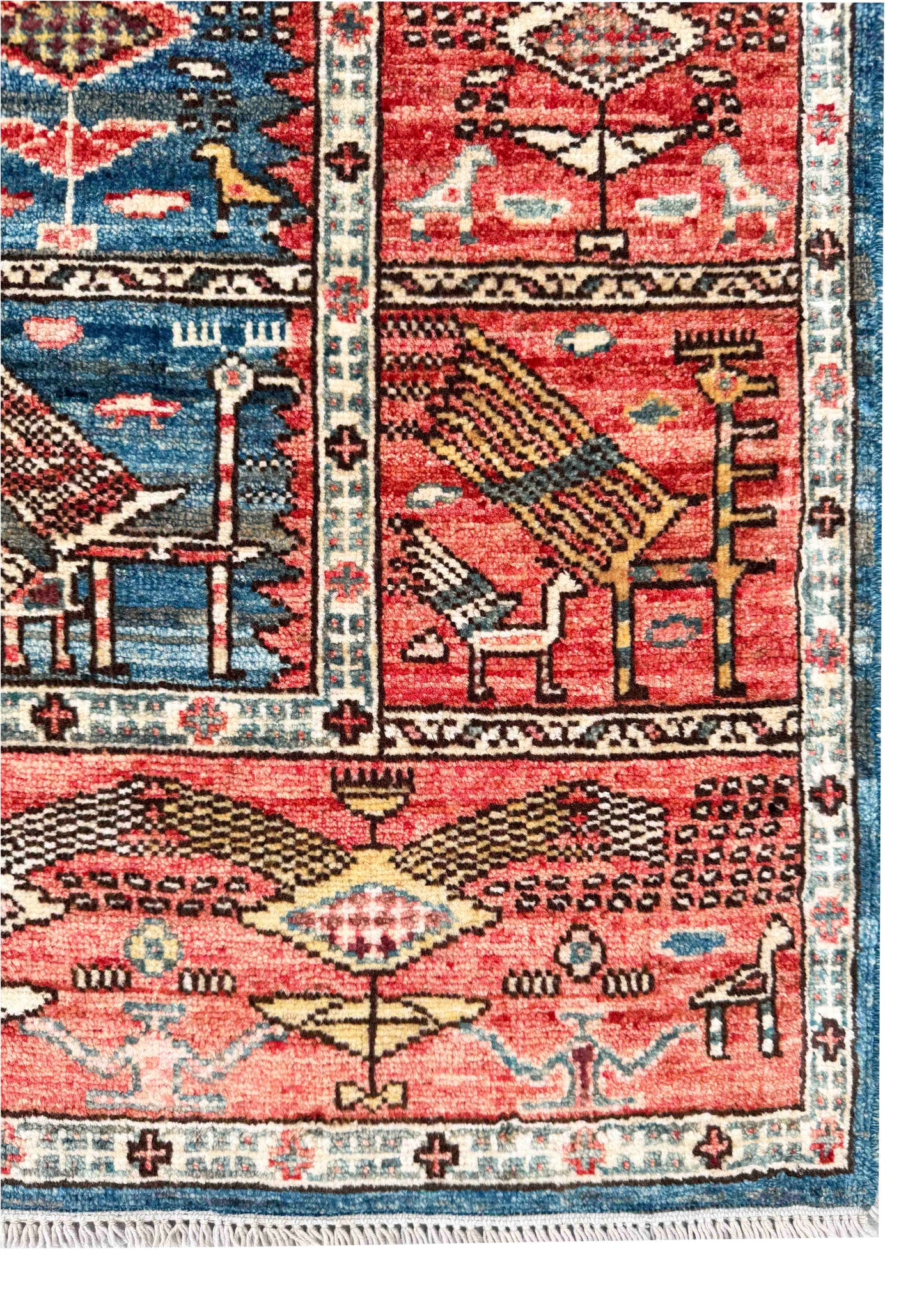 Turkmen weave Afghan, inspired by a 19th century Caucasian Sumac 181x126cm | Rug# 27279