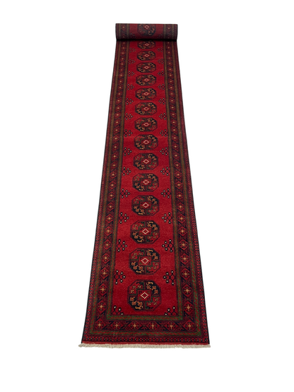 Erdsari weave Afghan runner, Dolatabad design 692x83cm | Rug# 27281