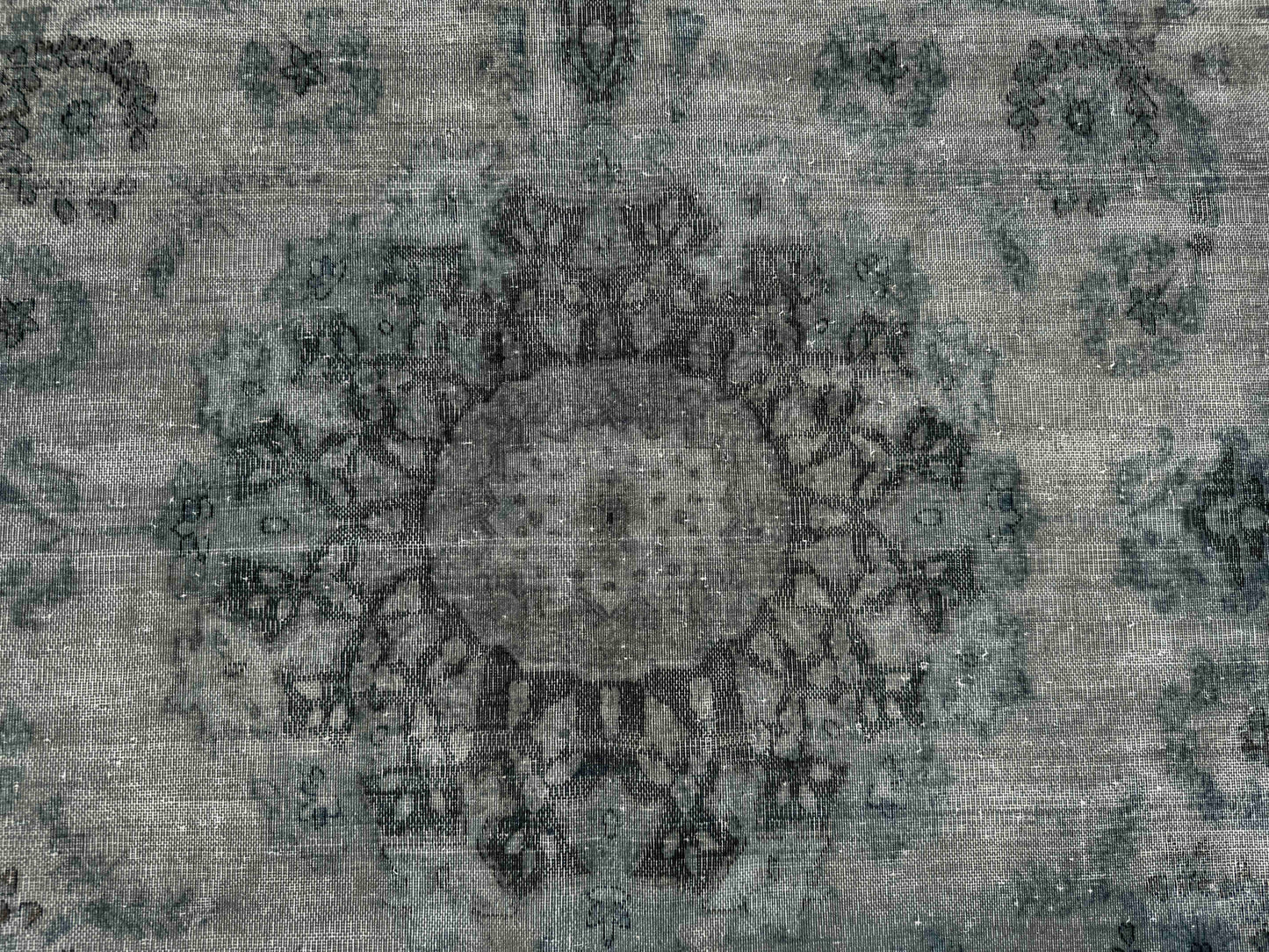 Persian vintage and distressed Overdyed Kerman 371x297cm | Rug# 27281