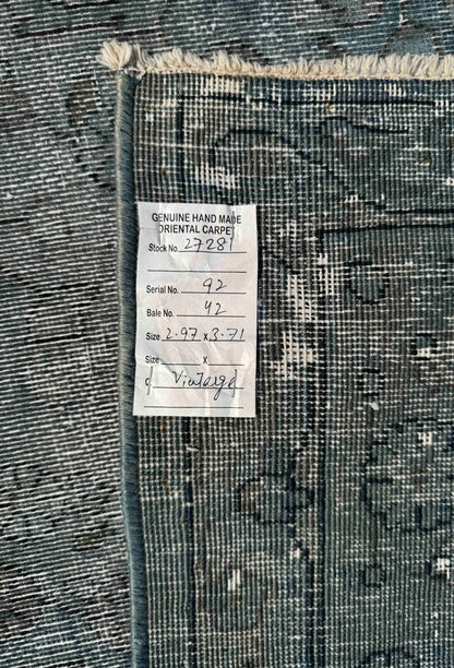 Persian vintage and distressed Overdyed Kerman 371x297cm | Rug# 27281