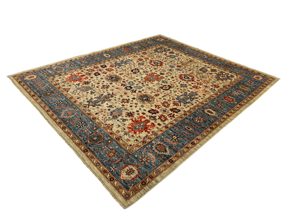 Afghan Turkmen weave, 18th century Oushak design, 300×253 cm | Rug# 27283