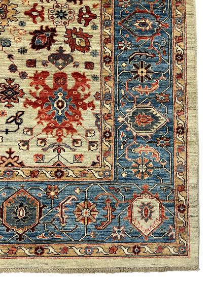 Afghan Turkmen weave, 18th century Oushak design, 300×253 cm | Rug# 27283