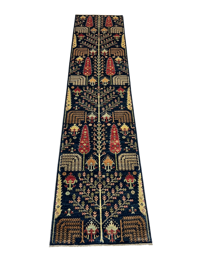 Turkmen weave Afghan, 17th century Safavid design 399x89cm | Rug# 27285